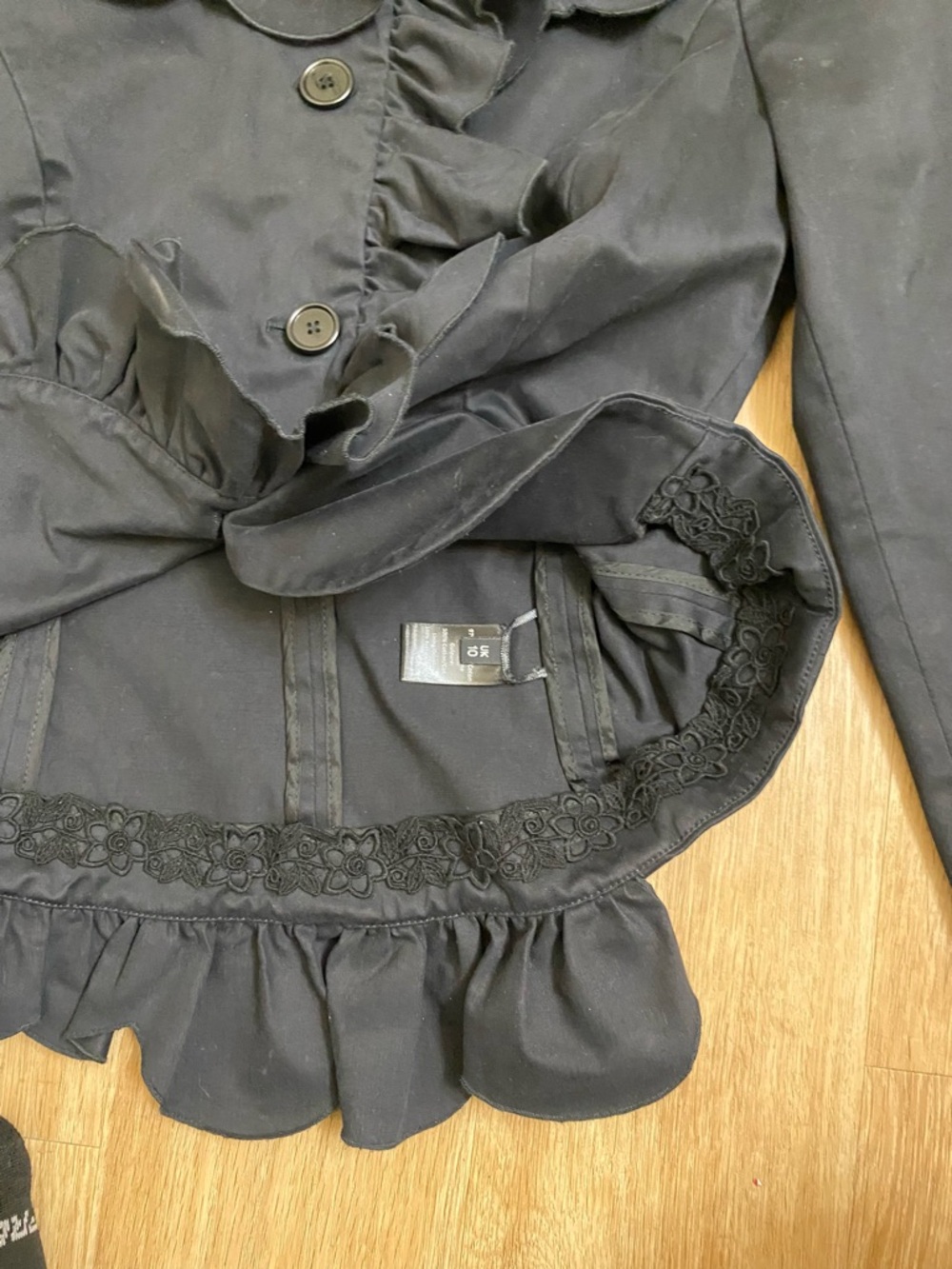 Simone Rocha black Ruffle-Trim Jacket - Picture 8 of 8